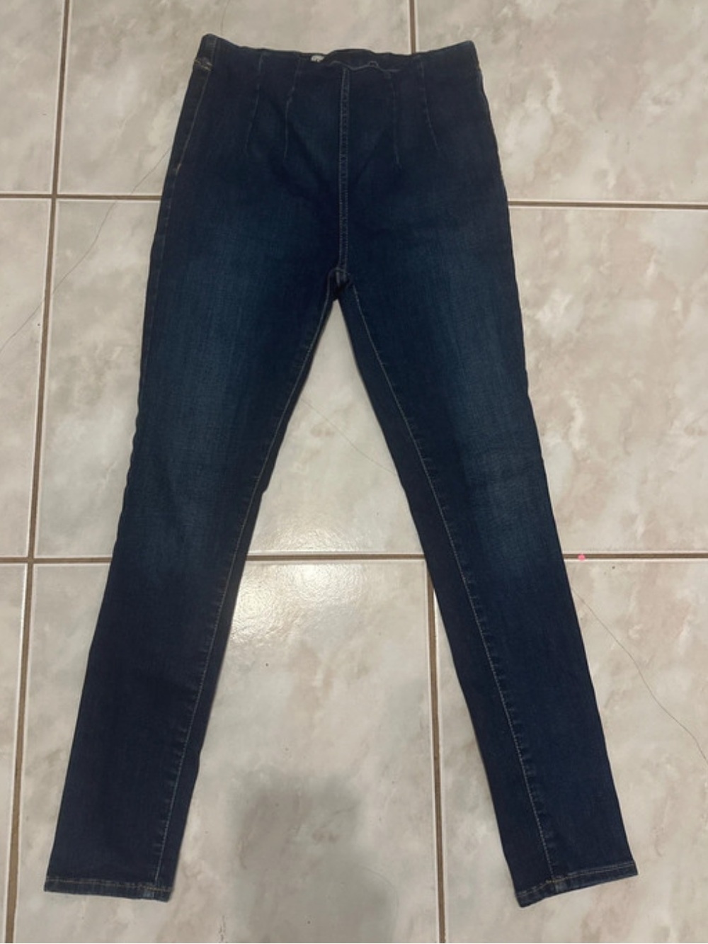 Free People Dark Blue High-Rise Skinny Jeans